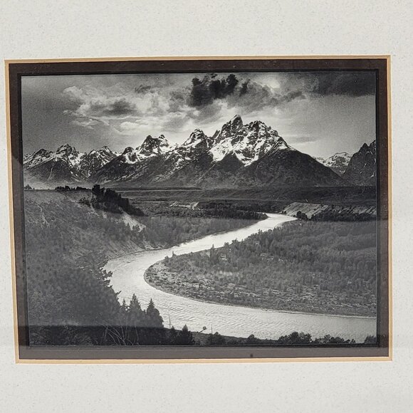 The Tetons Snake River Black & White Framed Photo Wall Art - Picture 3 of 4